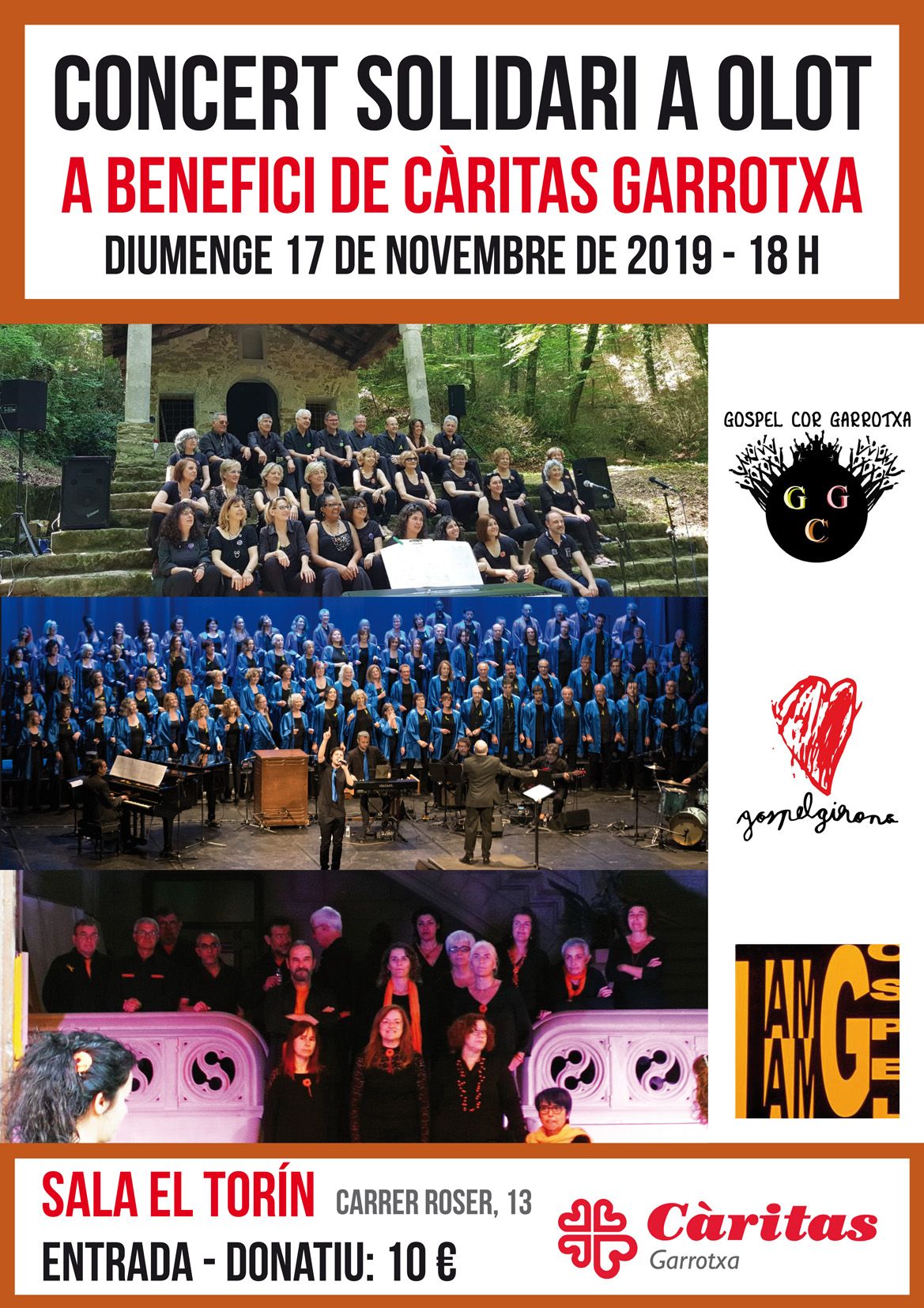 Concert a favor de Càrites a Olot el diumenge 7 de novembre